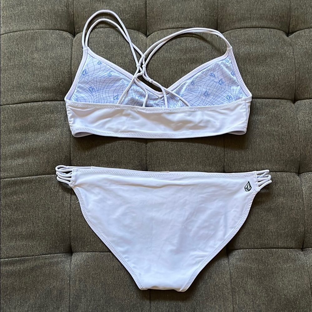 Volcom White Bikini with Blue Accents - Picture 2 of 7